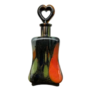 Late 20th Century Maestri Vetrai Glass Decanter With Heart Stopper