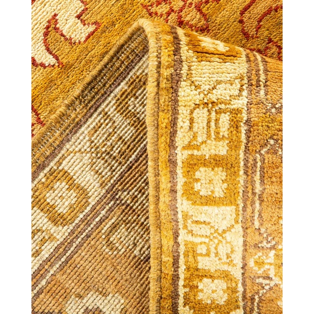Eclectic, One-of-a-Kind Hand-Knotted Area Rug in Yellow, 9' 4" x 12' 1" For Sale In New York - Image 6 of 8