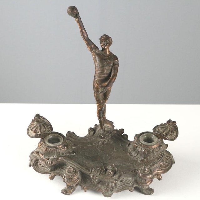 Vintage Inkwell in Bronze Metal For Sale - Image 4 of 10