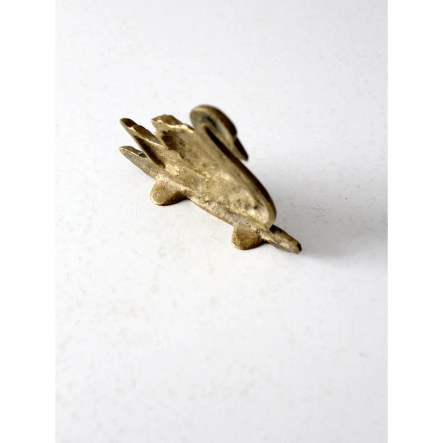 Mid 20th Century Vintage Brass Swan For Sale - Image 5 of 6