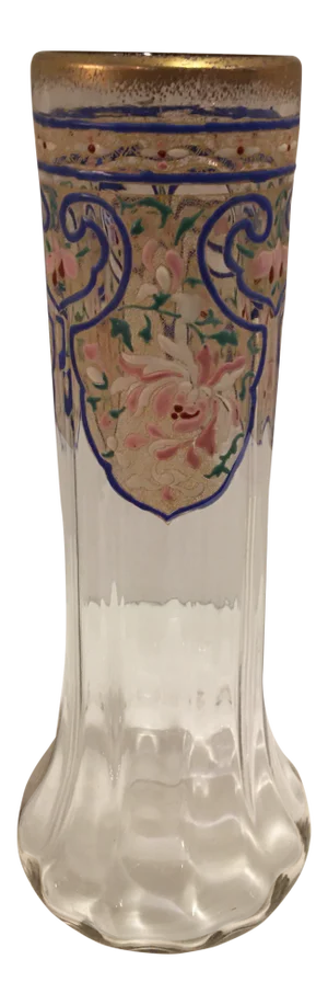 Antique Moser Bohemian Enameled Hand Blown Vase