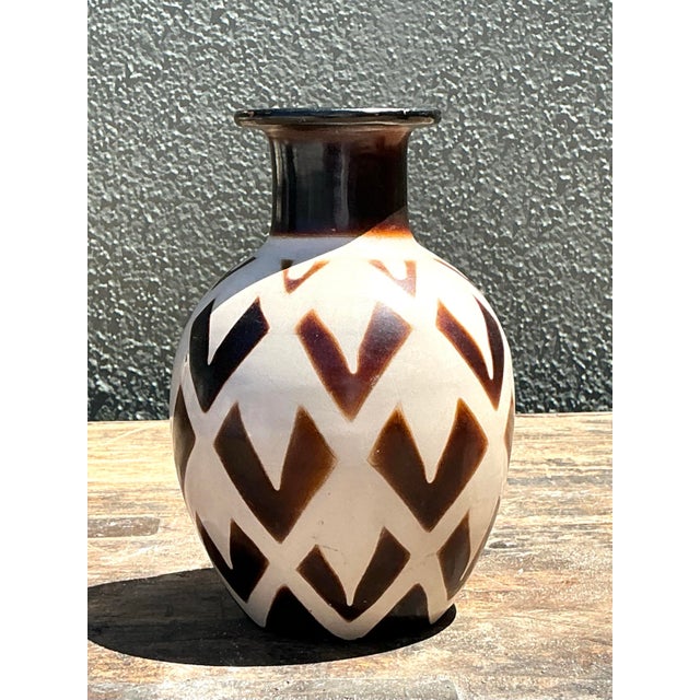 Vintage Original Studio Pottery Arrowhead Vase For Sale - Image 12 of 12
