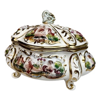Vintage Box with Lid from Capodimonte, Italy, 1980s For Sale