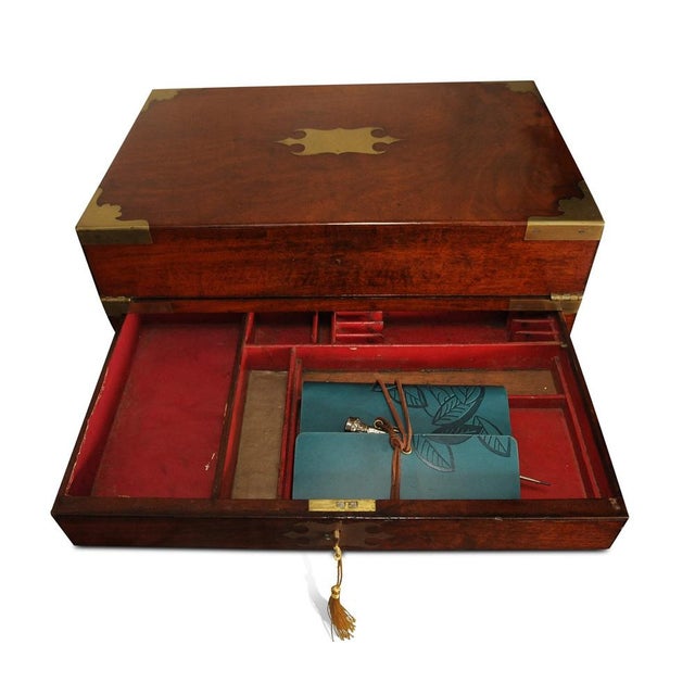 Rosewood Writing Slope with Decorative Brass Trim from Wells and Lambe, Set of 6 For Sale - Image 6 of 14