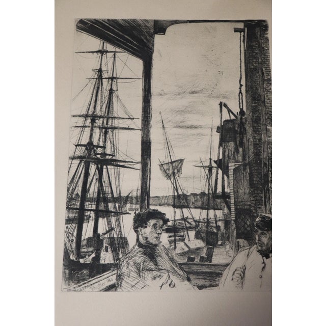 Mid 19th Century Antique James A. M. Whistler Rotherhithe Print For Sale - Image 4 of 6