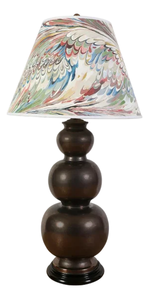 Jean Roger Triple Gourd Iridescent Glazed Table Lamp