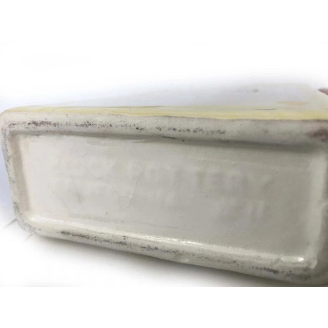 Wall Pockets Ca: 1940's Ceramic Block Pottery California Hand Painted Flowers For Sale - Image 9 of 9