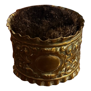 Mid 19th Century Brass Repousse Pen Wipe