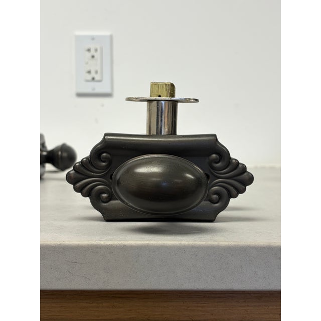 Art Deco Solid Brass Door Knobs For Sale - Image 3 of 9