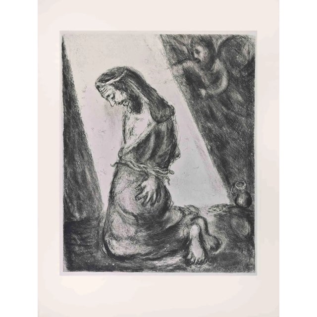 Marc Chagall, Jeremiah in the Pit, Etching, 1956 For Sale