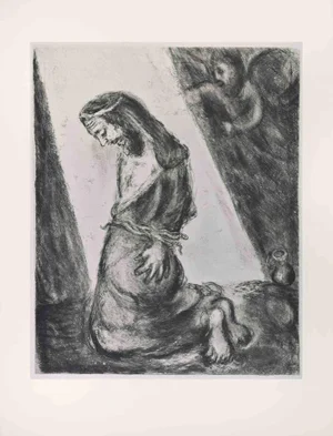 Marc Chagall, Jeremiah in the Pit, Etching, 1956