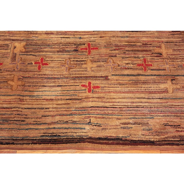 Nazmiyal Collection Antique American Folklore Hooked Rug For Sale - Image 9 of 11