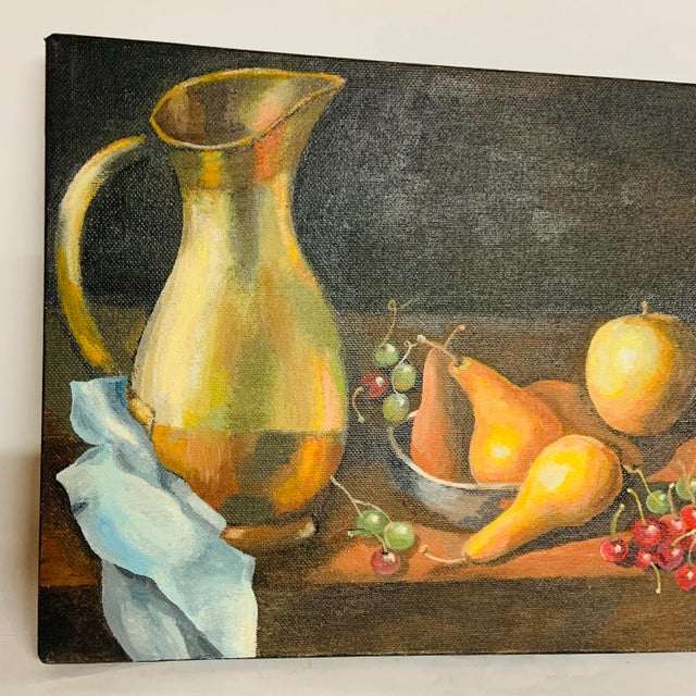 Original acrylic on canvas by Nancy Weinberg, still making art at 97 years old. Dutch style still life perfect for any...