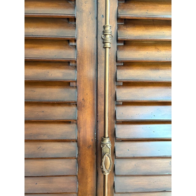New Ralph Lauren Louvered Wardrobe or Media Cabinet Armoire For Sale - Image 10 of 18