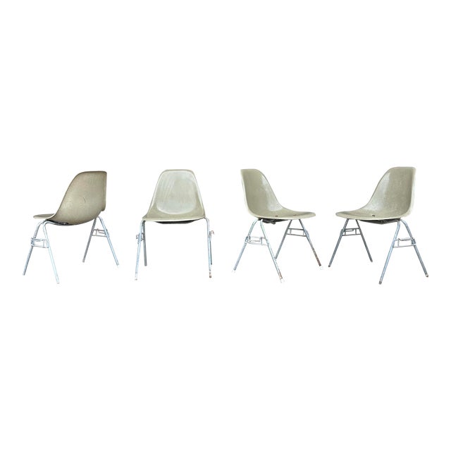 Gray Eames Shell Chairs for Herman Miller For Sale
