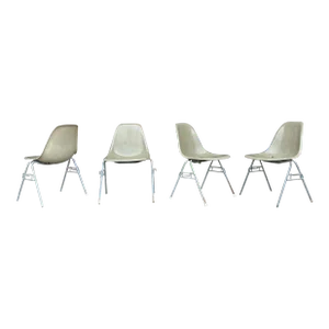 Gray Eames Shell Chairs for Herman Miller