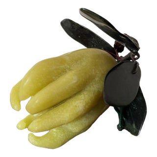 Antique 19th Century Chinese Export Carved Hard Stone Citron Altar or Temple Fruit For Sale