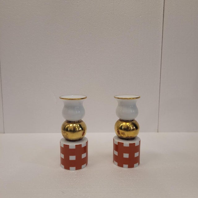 1990s Candleholders Model Capri by Bernardaud, Limoges, France, 1990s, Set of 2 For Sale - Image 5 of 10