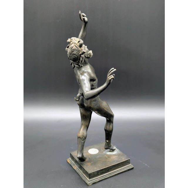 Bronze Vintage Italian Bronze Sculpture: "The Dancing Faun of Pompeii" For Sale - Image 8 of 11