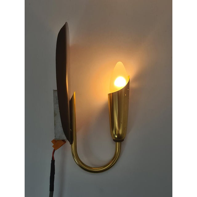 Modernist Wall Sconces in Brass and Aluminum, Europe, 1970s, Set of 2 For Sale - Image 9 of 14