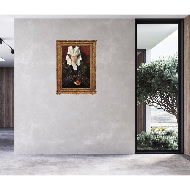 After Edgard Maxence, Liturgical Costume, 1910s, Oil on Canvas For Sale - Image 16 of 18