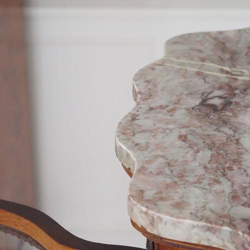 Tall Louis XV Style Display Cabinet with Marble Top, France, 1900s For Sale - Image 18 of 18