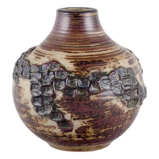 Large Round Ceramic Vase by Jørgen Mogensen for Royal Copenhagen, 1966 For Sale