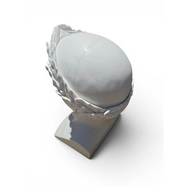 Italian Artist, Memento Mori Bust with Laurel Wreath, 1980, Marble For Sale - Image 6 of 8
