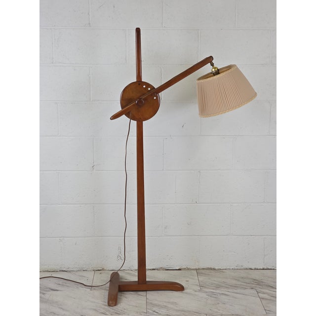1940s Solid Wood Cushman Tripod Adjustable Floor Lamp For Sale - Image 5 of 8