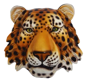 Wall Mask Leopard in Ceramic from Ceramiche Boxer