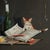 1960s Vintage Still Life Painting With Kitten by Alfano Dardari For Sale - Image 5 of 11
