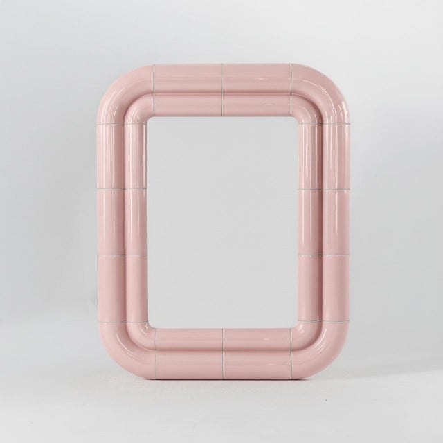 Glass Portalito Mirror in Blush Pink by Tilecito For Sale - Image 7 of 7