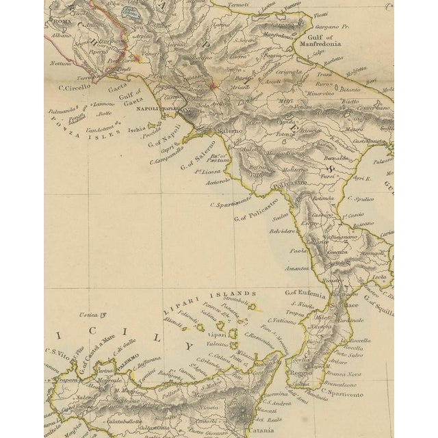 19th Century Antique Map of Italy Before Unification, 1858 For Sale - Image 5 of 9