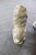 Pair Large White Glazed Ceramic Figures of Entryway Lions Paws Raised on Shield For Sale In Philadelphia - Image 6 of 12