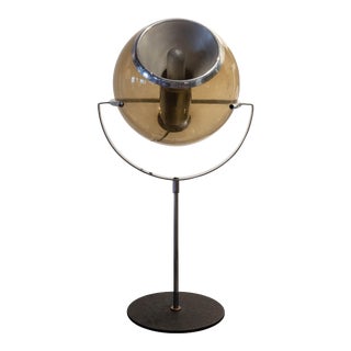 Frank Ligtelijn for RAAK Smoked Glass and Chrome Table Lamp For Sale
