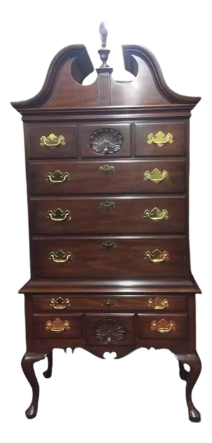 Henkel Harris Highboy Mahogany, Vintage Mahogany Highboy Chest of Drawers, Tall Chest, Henkel Harris Model No 146, Finish 29