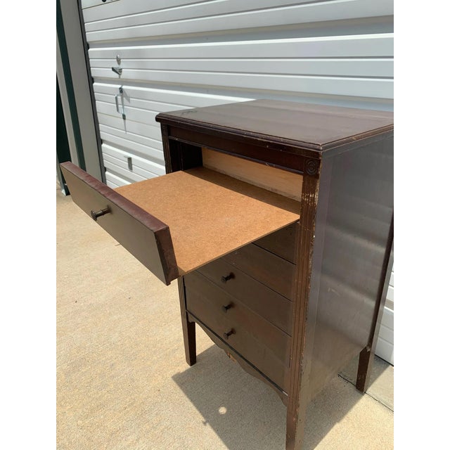 Antique Oak Wood Vintage Nightstand Traditional American Rustic Cabinet For Sale - Image 9 of 10