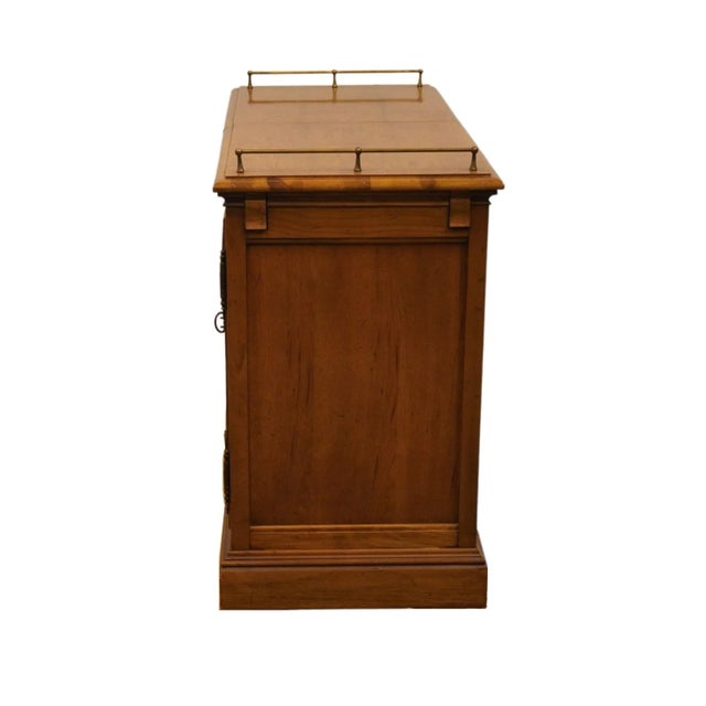 Brown Hickory Manufacturing Solid Walnut Country French 62" Slide Top Server Buffet For Sale - Image 8 of 10