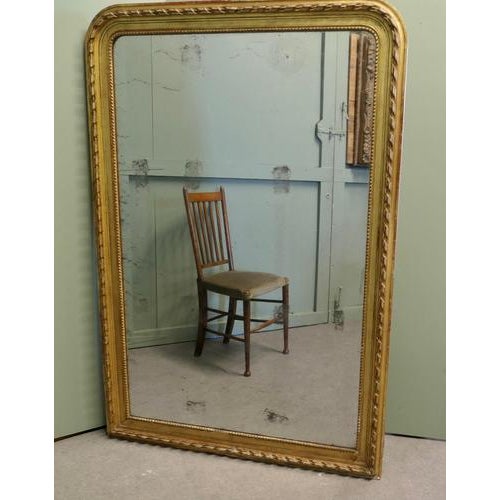 Large Antique French Louis Philippe Gilt Mirror, 1800s For Sale - Image 3 of 8