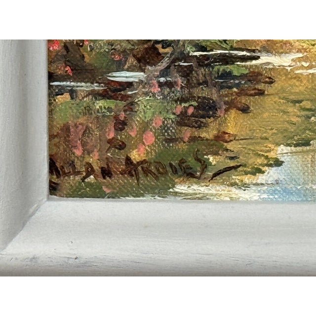 Figures in a Forest by a River Bank in Northern Ireland by 20th Century Artist 1980 Circa For Sale - Image 4 of 18