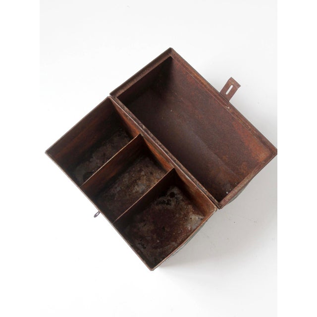 Mid-Century Green Galvanized Metal Toolbox For Sale - Image 9 of 16