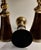 Transitional Set of 3 Large Brass and Faux Tortoiseshell Candle Holders For Sale - Image 3 of 4