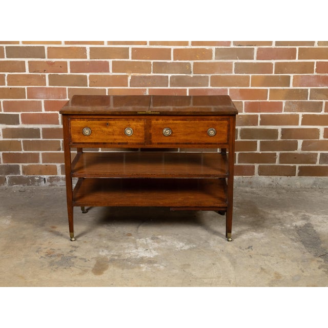 Wood English 19th Century Metamorphic Table with Lift Top, Drawers and Shelves For Sale - Image 7 of 12