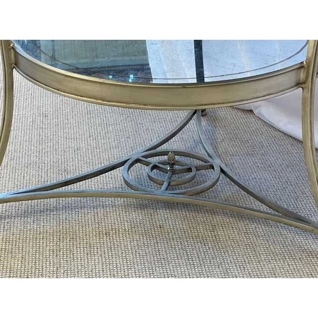 Hollywood Regency Style Mirrored Gueridon, Center Table, Silver Gilt, Lion Heads For Sale - Image 10 of 13