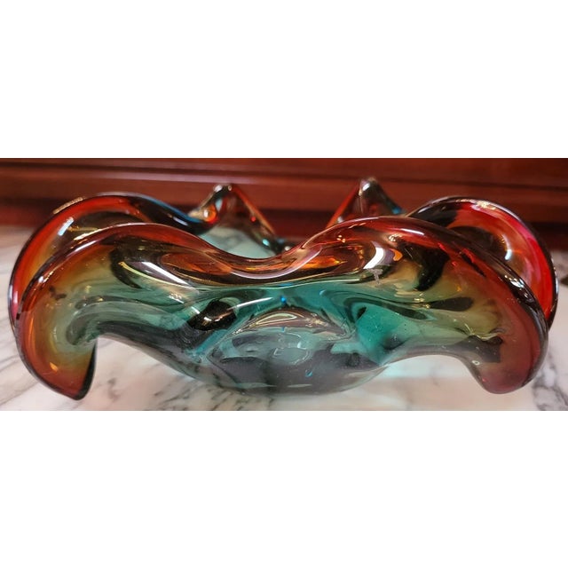 Mid Century Murano Art Glass Shell Bowl For Sale - Image 10 of 13