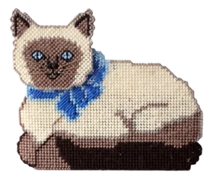 Vintage Needlepoint Cat Doorstop