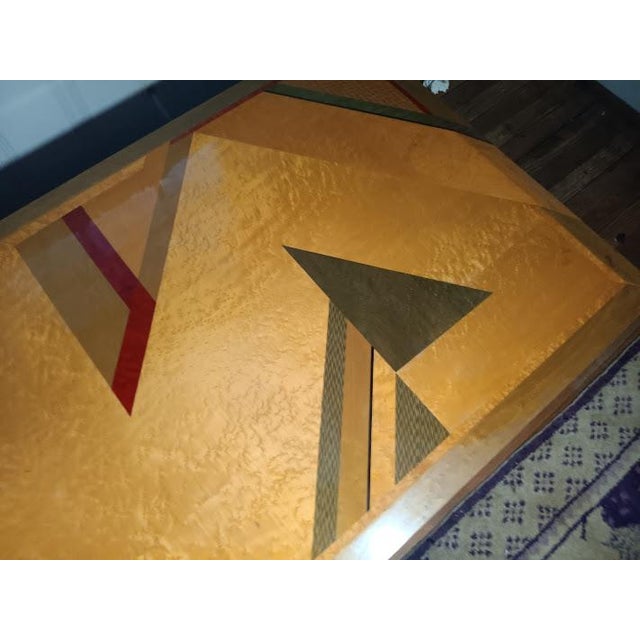 Coffee Table for Saporitti of Elm and Dyed Markety and Blue Granite Attributed to Giovanni Offredi 1980 , Ummarked For Sale In Houston - Image 6 of 8