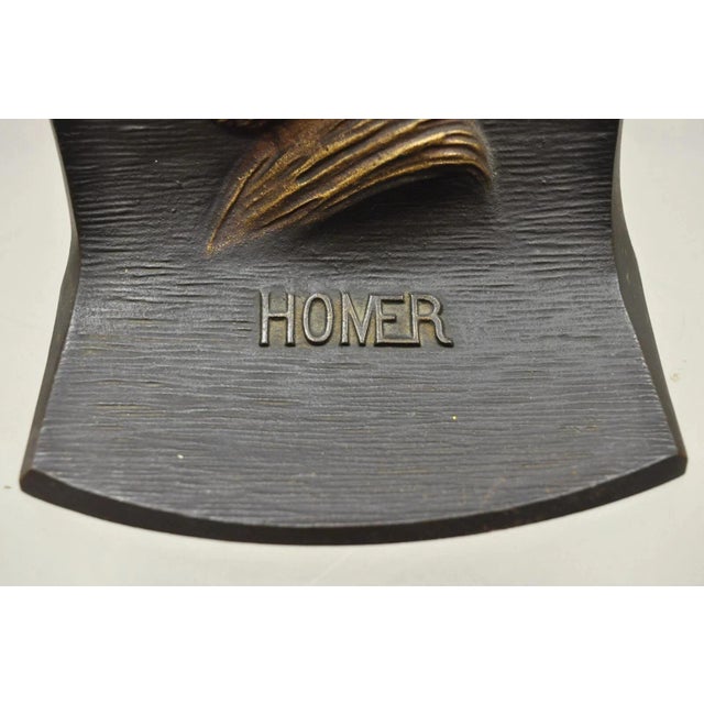 Vintage Bradley & Hubbard Cast Iron Dante and Homer Bookends - A Pair For Sale In Philadelphia - Image 6 of 12