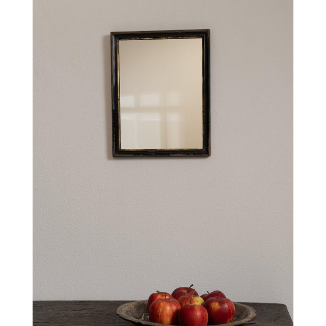 19th Century 19th Century France Deep Ebony Black Carved Ebonized Wall Mirror For Sale - Image 5 of 7