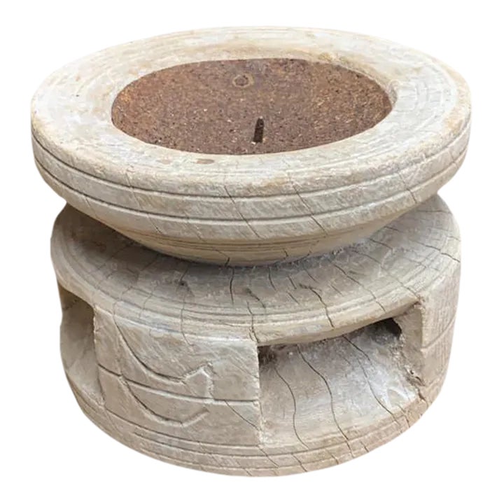 Vintage Indian Seed Extractor Candle Holder | Chairish
